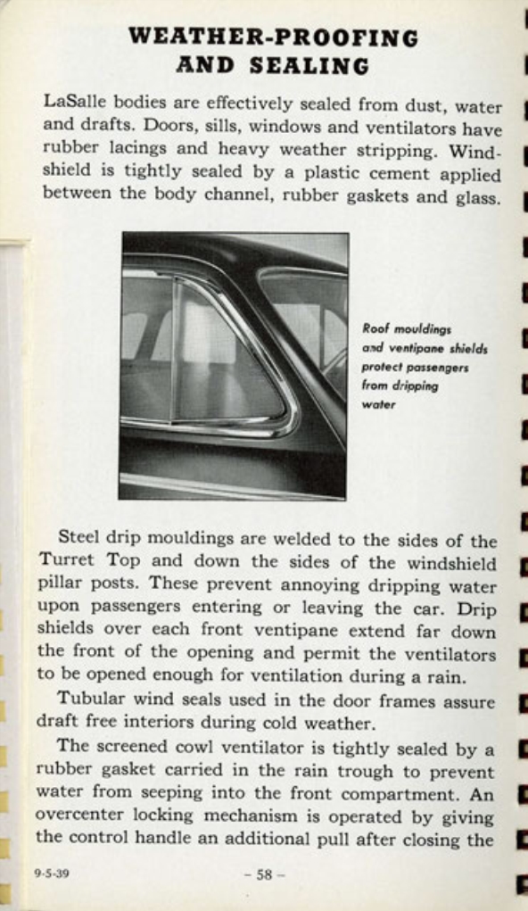 1940 Cadillac LaSalle Data Book Page 3